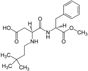 Schema chimica cu indulcitorul artificial aspartam